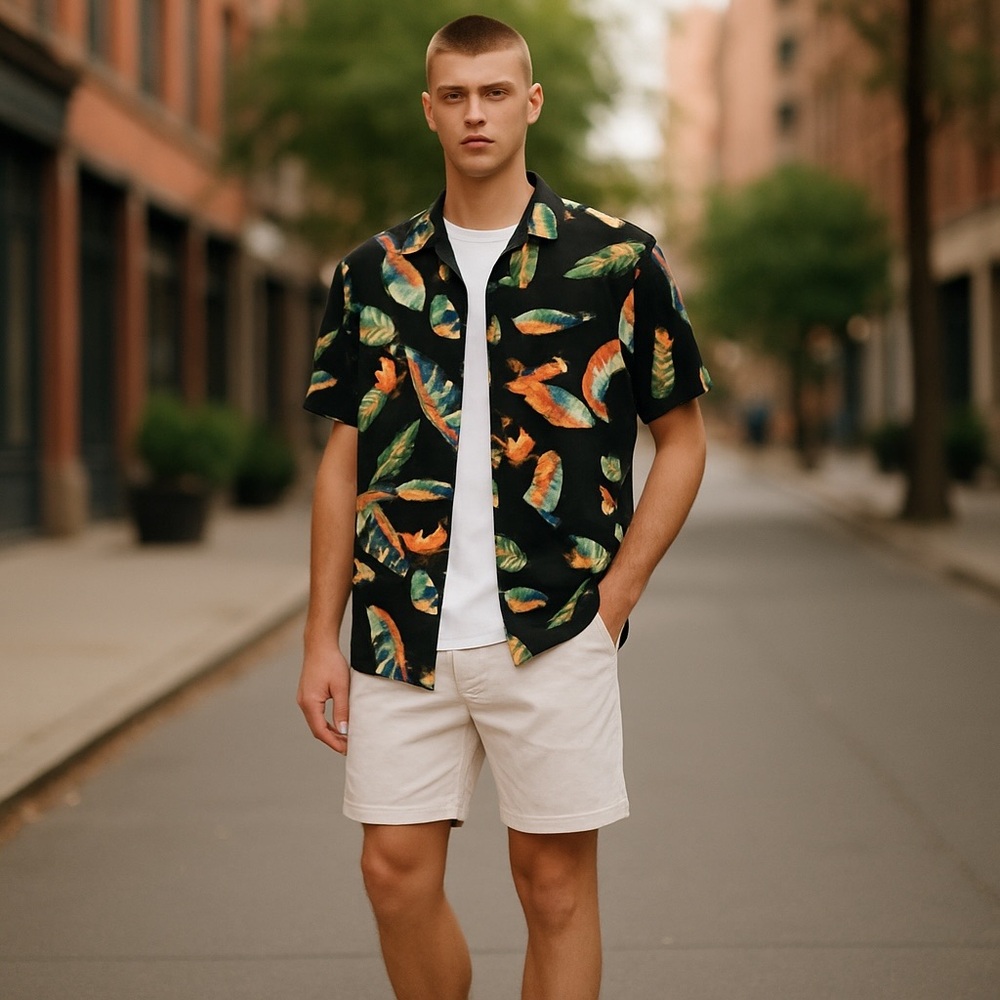 VANS men’s Multicolor Tropical Hawaiian Shirt M